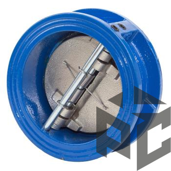 Клапан обратный чугунный двустворчатый (тип 19ч21бр) Ду 100 Ру 16 межфл  от производителя "Рускон"